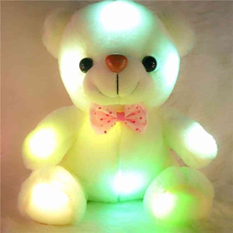 22 cm 12 sekunder lydopptak fargerike lysende glødende bjørn plysj leketøy for barn og jenter - lysende og rekord