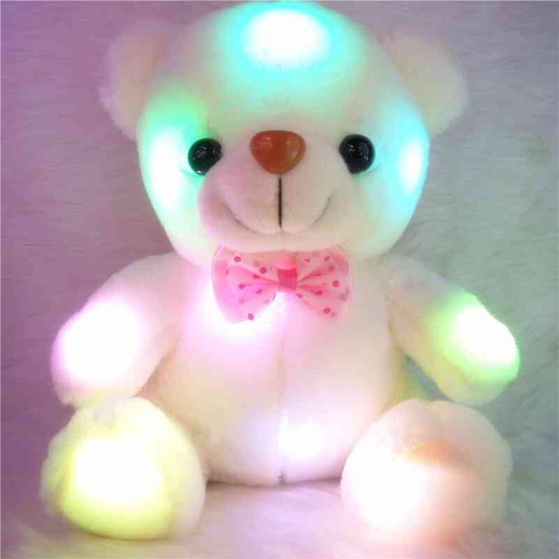 22cm 12secondes enregistrement sonore coloré ours brillant lumineux jouet en peluche pour enfants et filles - lumineux et record