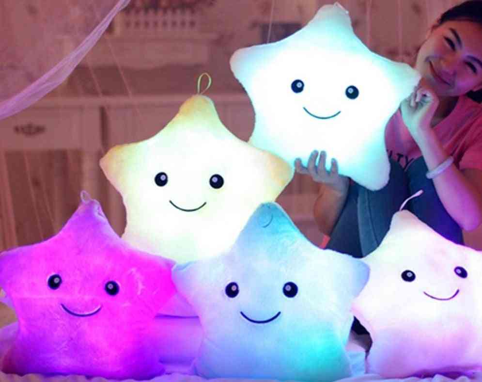 Stern Kissen Plüschtiere niedlichen leuchtenden Stofftier LED Licht Kissen leuchten im Dunkeln für Kinder - blau