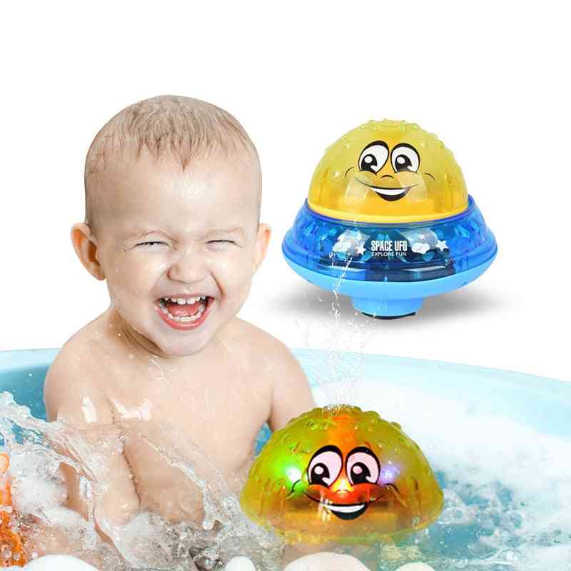 ספריי כדור מים אורות led סיבוב מסתובב מקלחת- ילדים חיצוניים בריכת משחקי צד צעצוע לילדים חוף אמבט כיף - זהב