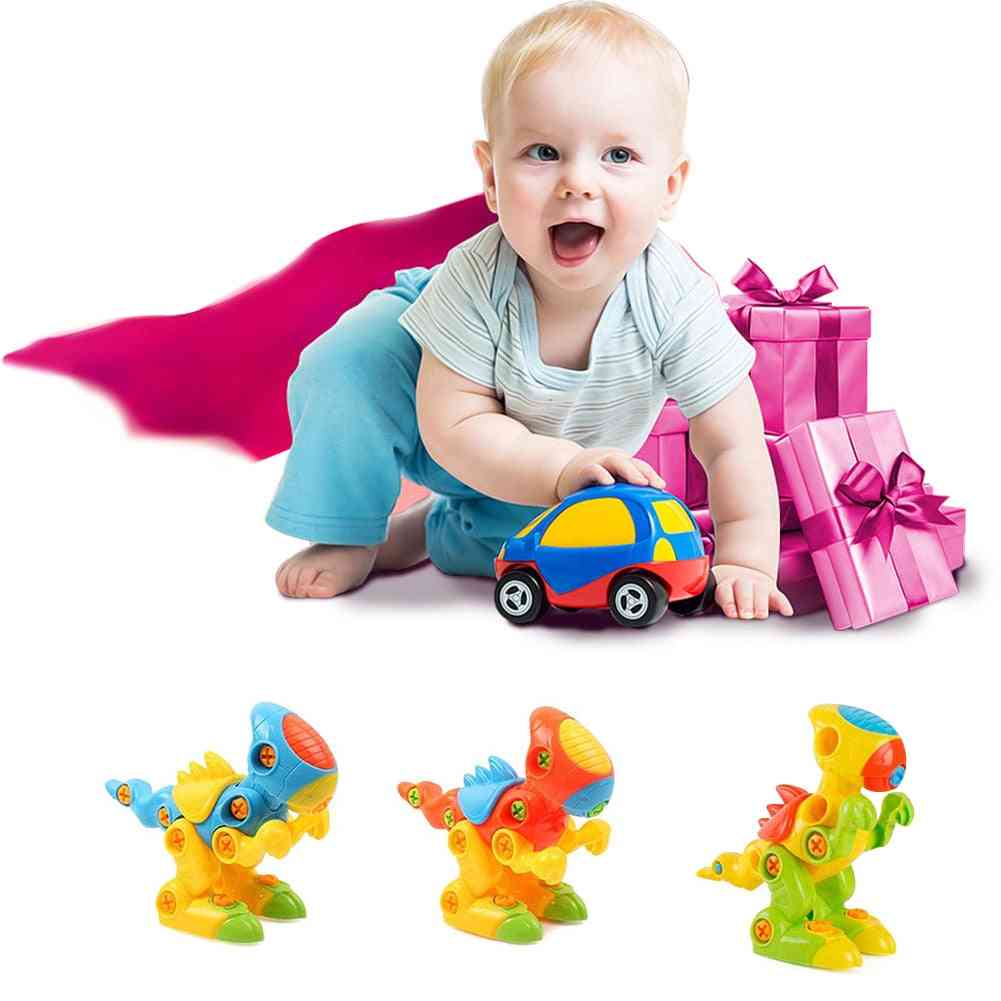Diy dinosaurus demontage montage baby kinderen vroege educatieve blokken speelgoed (veelkleurig) -