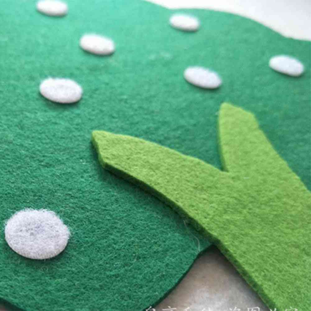 Filtduk diy barn pedagogisk leksak - hållbar digital kognitiv barn montessori utbildning äppelträd leksaker, barn gåvor (grön röd) -