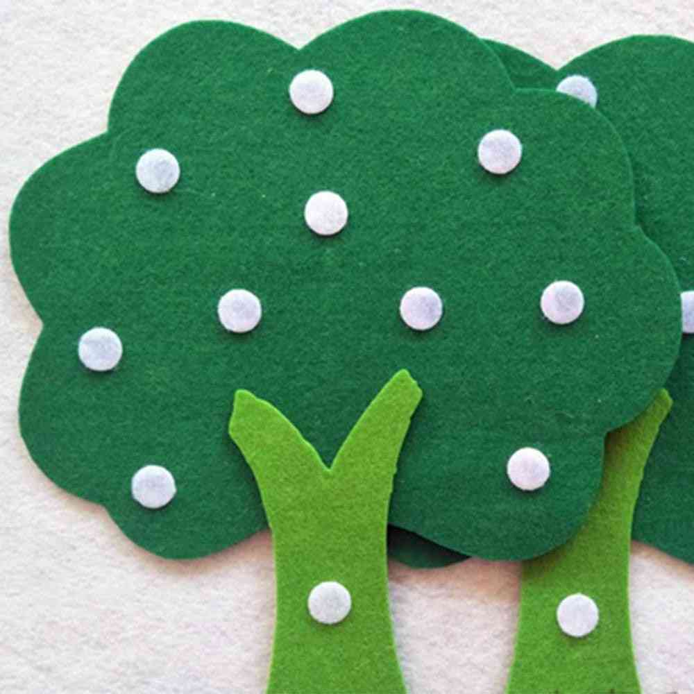 Filtduk diy barn pedagogisk leksak - hållbar digital kognitiv barn montessori utbildning äppelträd leksaker, barn gåvor (grön röd) -