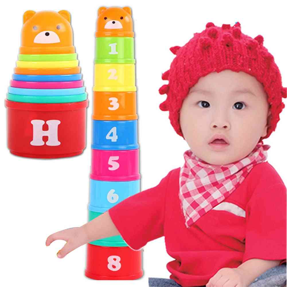 Zabawka edukacyjna dla dzieci, wieża stosowa dla dzieci wczesna inteligencja alfabet dla dzieci (losowe kolory) -