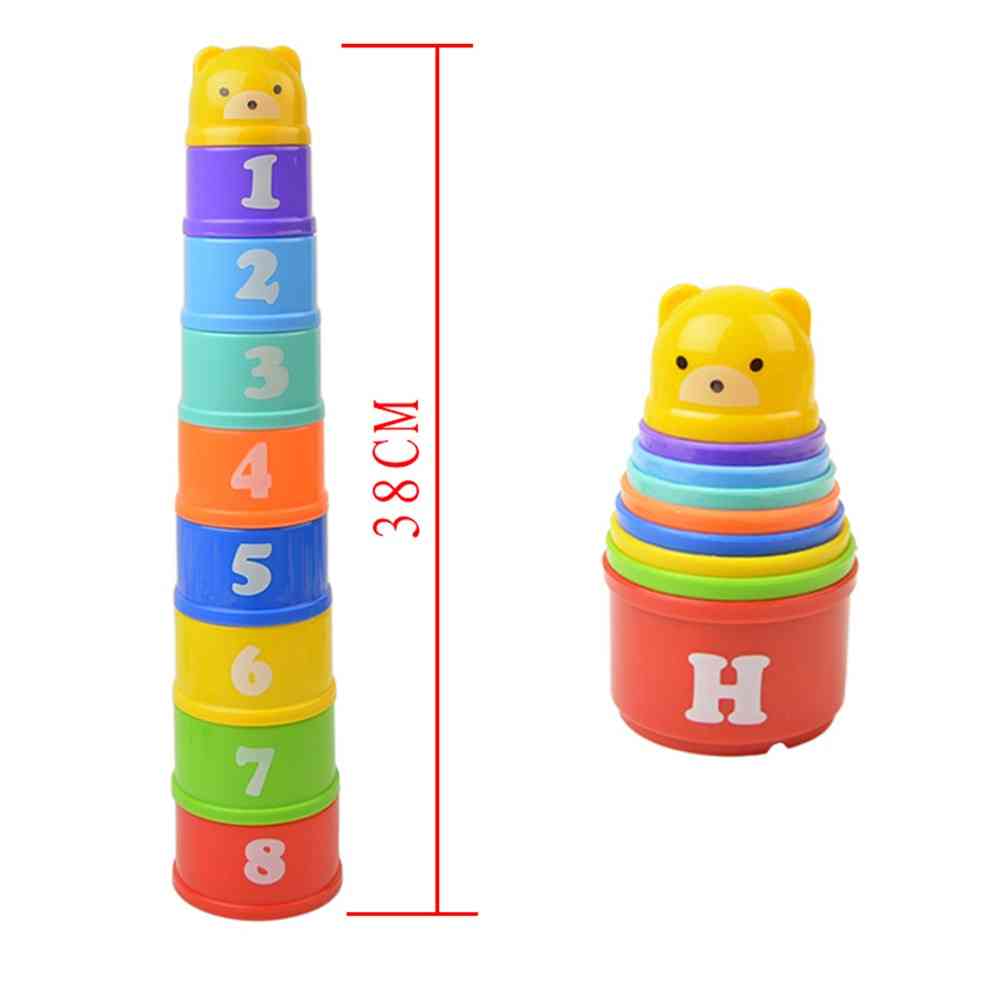 Giocattolo educativo per bambini, pila a torre per bambini con intelligenza precoce (colori casuali)