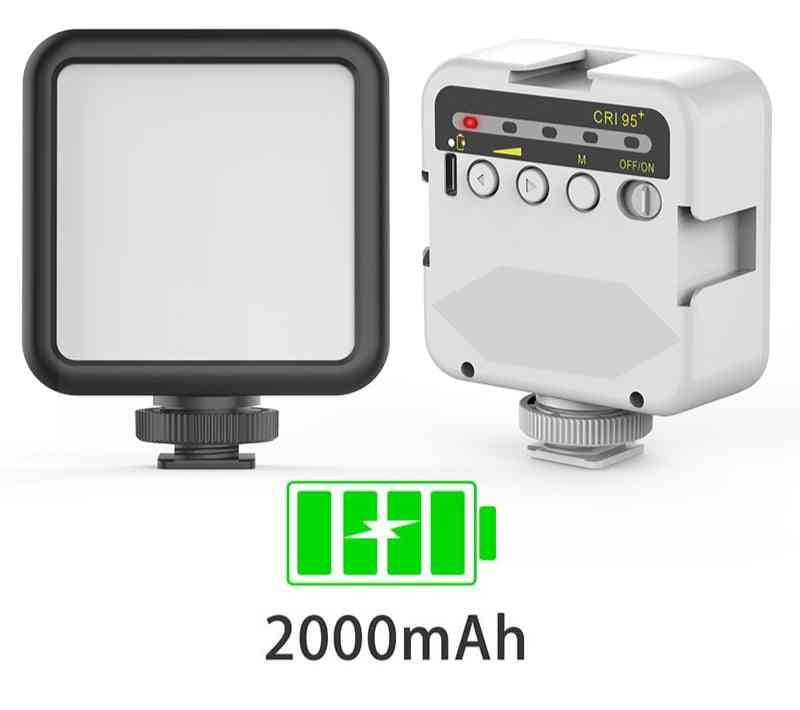 Vl49 6w mini luce video led 2000mah batteria incorporata 5500k illuminazione fotografica u luminoso 2700k-3500k luce di riempimento vlog - 2 luci w u-rig pro
