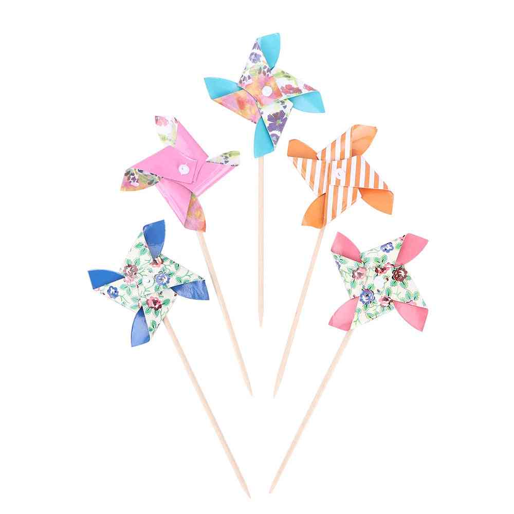 Spinner Pinwheel Whirl Flower Paper Windmill Toy, Yard Decor Outdoor Toy