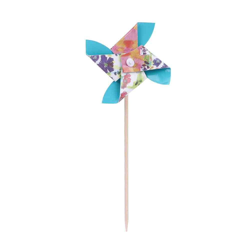 Papierowa zabawka wiatrak, spinner wiatraczek wirowa zabawka wiatrak kwiat, dekoracja podwórka zabawka na zewnątrz losowy kolor -