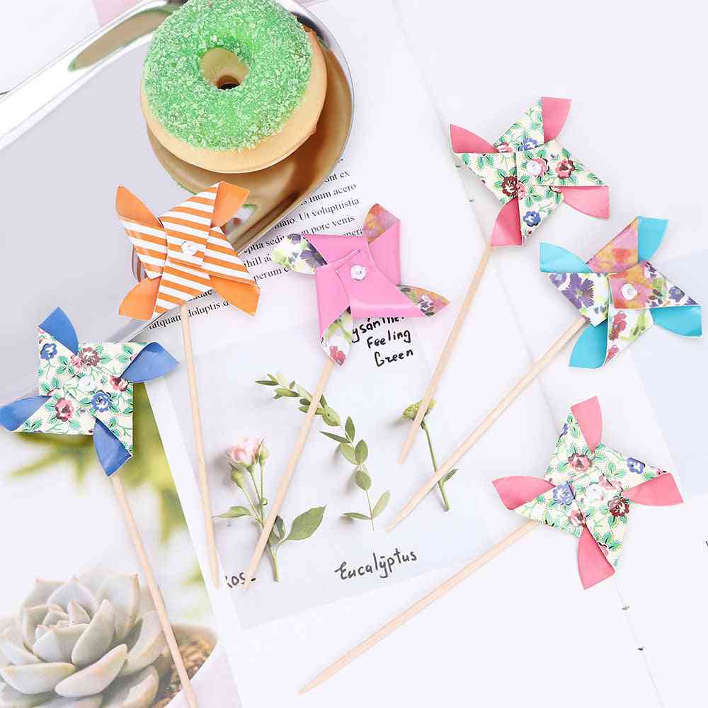 Spinner Pinwheel Whirl Flower Paper Windmill Toy, Yard Decor Outdoor Toy