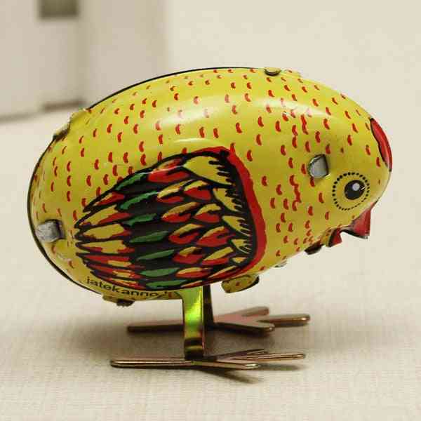 Wind Up Chick Tin Classic Toy, Clockwork Spring Pecking Chick Style Metal