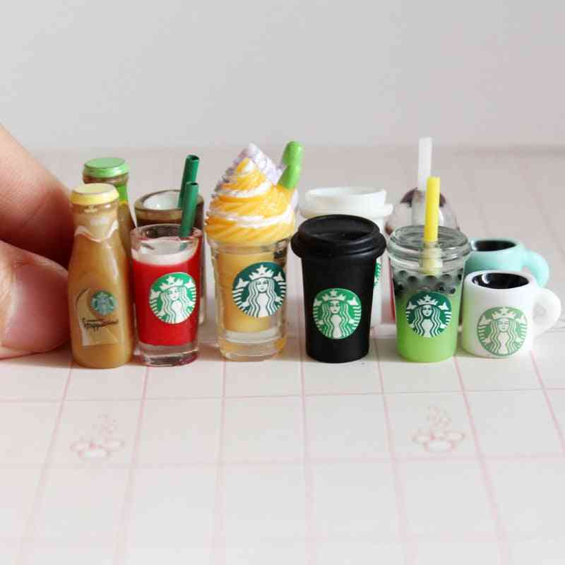 Miniature Dollhouse Coffee Cup, Ice-cream And Drinks For Pretend Play