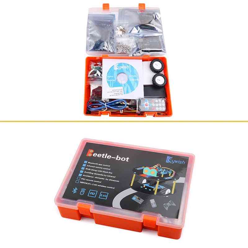 Robot keywish pour arduino uno r3, kit de voitures intelligentes app télécommande rc ps2, jouets à ultrasons de tige de module bluetooth pour enfants enfant -