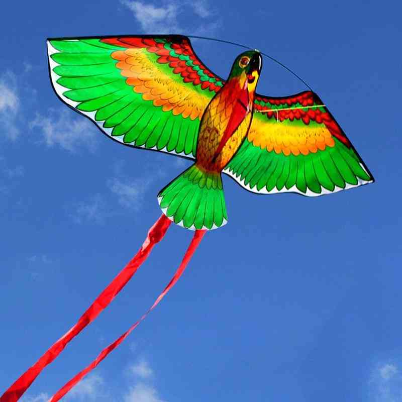 Outdoor Red Green Blue Parrots Kite, Single Line Breeze Flying Fun Sports
