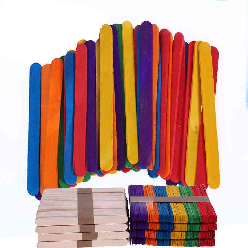 дървени пръчки за сладолед от попсикул, цветни ръчни занаяти художествени играчки