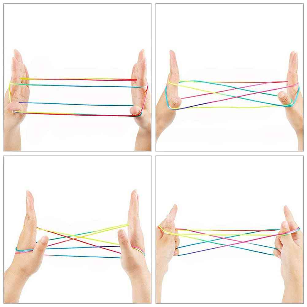 Enfants arc-en-ciel couleur fumble doigt fil corde cordes jeu jouets de développement pour enfants (arc en ciel) -