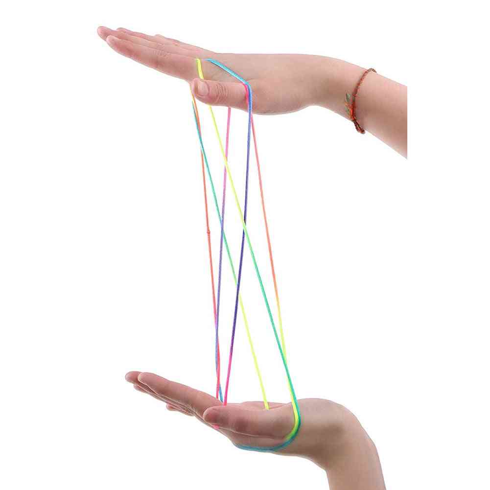 Enfants arc-en-ciel couleur fumble doigt fil corde cordes jeu jouets de développement pour enfants (arc en ciel) -