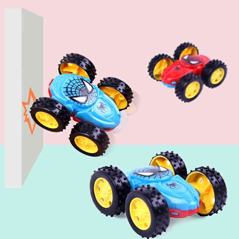 Mini spiderman dubbelzijdig traagheidsautospeelgoed voor kinderen - kiepwagen klassiek speelgoed voor baby -