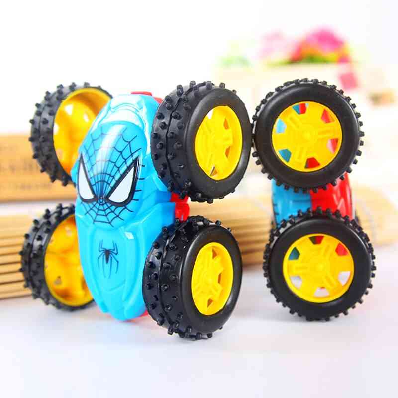 Mini spiderman jouets de voiture inertielle double face pour enfants - jouet classique de camion à benne basculante pour bébé -