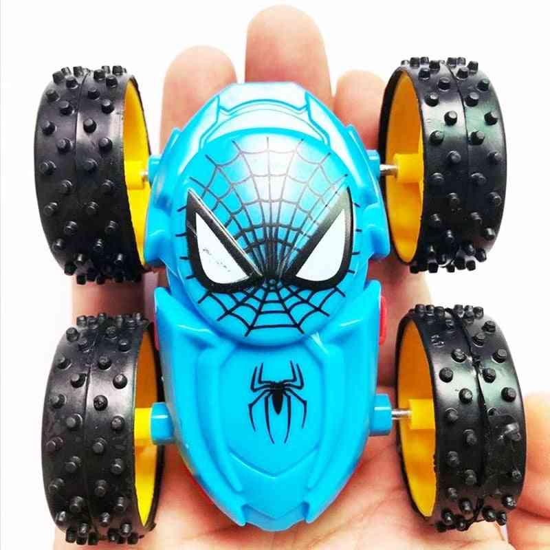 Mini juguetes de coche inercial de doble cara de spiderman para niños - camión volquete juguete clásico para bebé -
