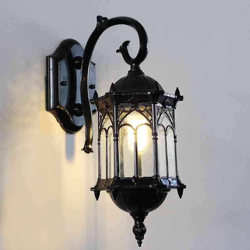 Udendørs væglampe - vandtæt, udvendig belysning til havedøre - bronze / ingen lyskilde / gb e27 lampeholder