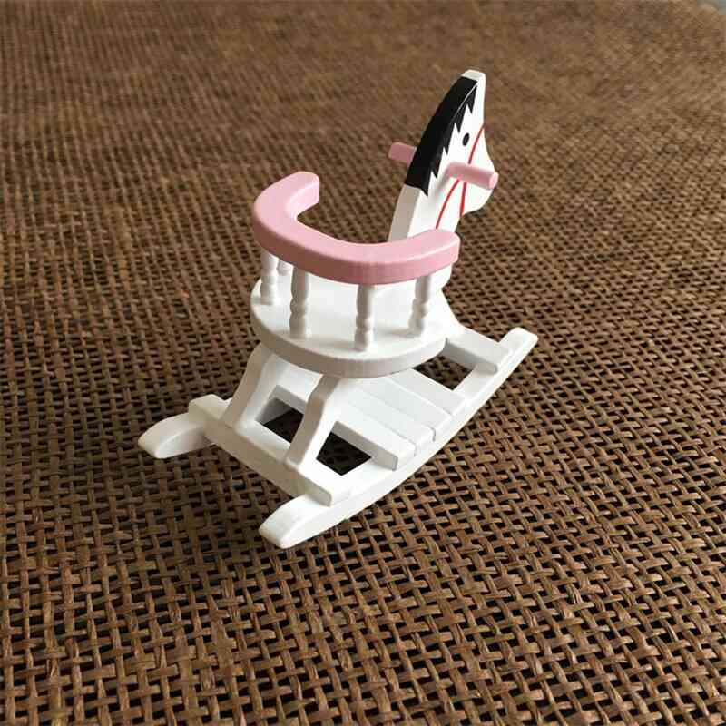 Wooden Rocking Horse Chair-miniature Furniture For Doll House