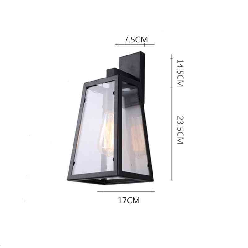 Vintage Outdoor wasserdichte Wandleuchten - LED 7w Eisenglas Luminaria Veranda Licht (schwarz schwarz) -