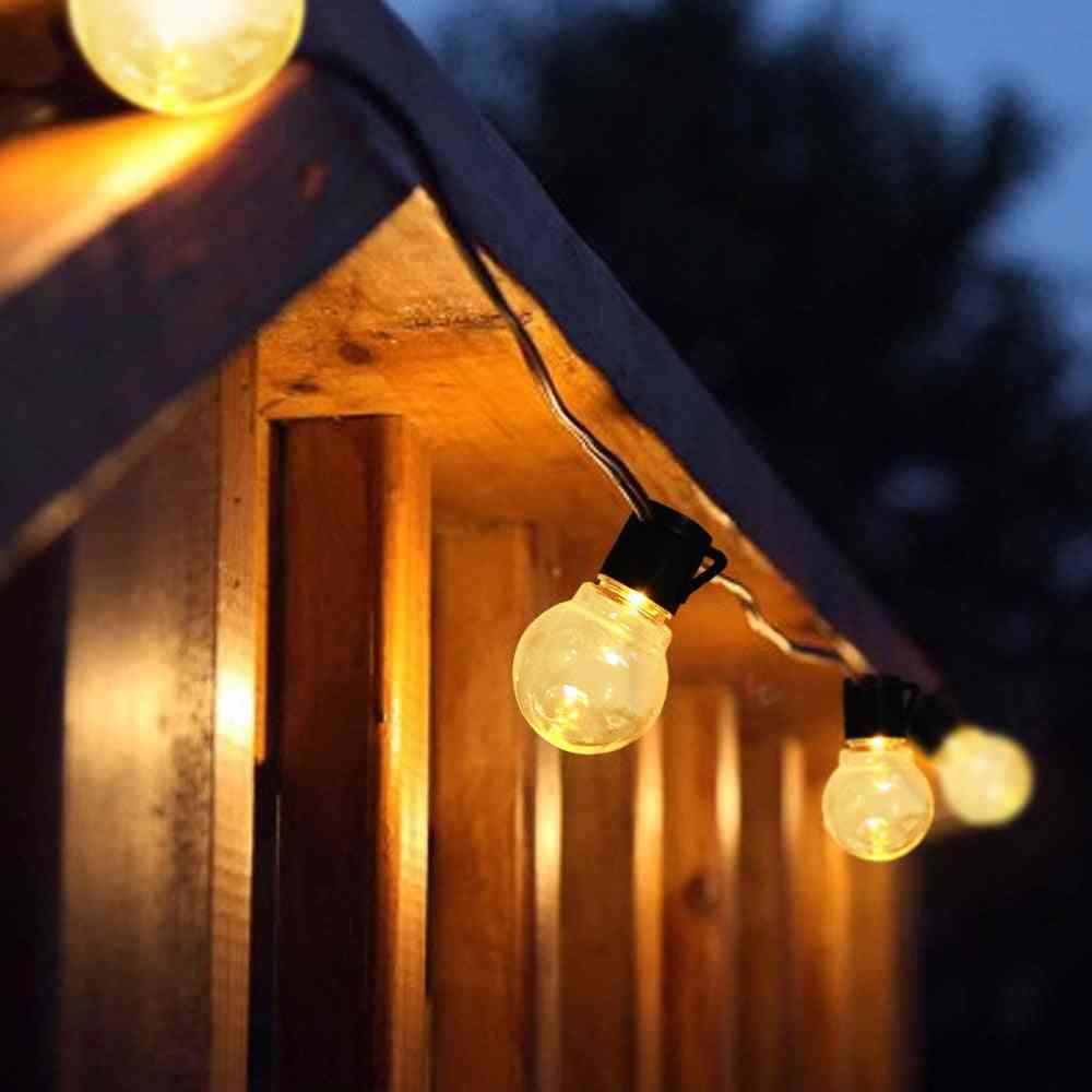 Led-lichtbolbollen voor buiten - gazonwandlamp voor achtertuin - witte melkachtige kap / 2,5 m 10 lampen