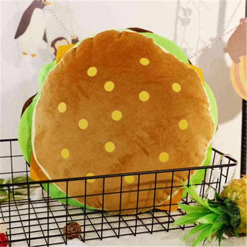 Kreatívna plyšová hračka na hamburger - mäkký čalúnený plyšový vankúš, roztomilý vankúš na hamburger