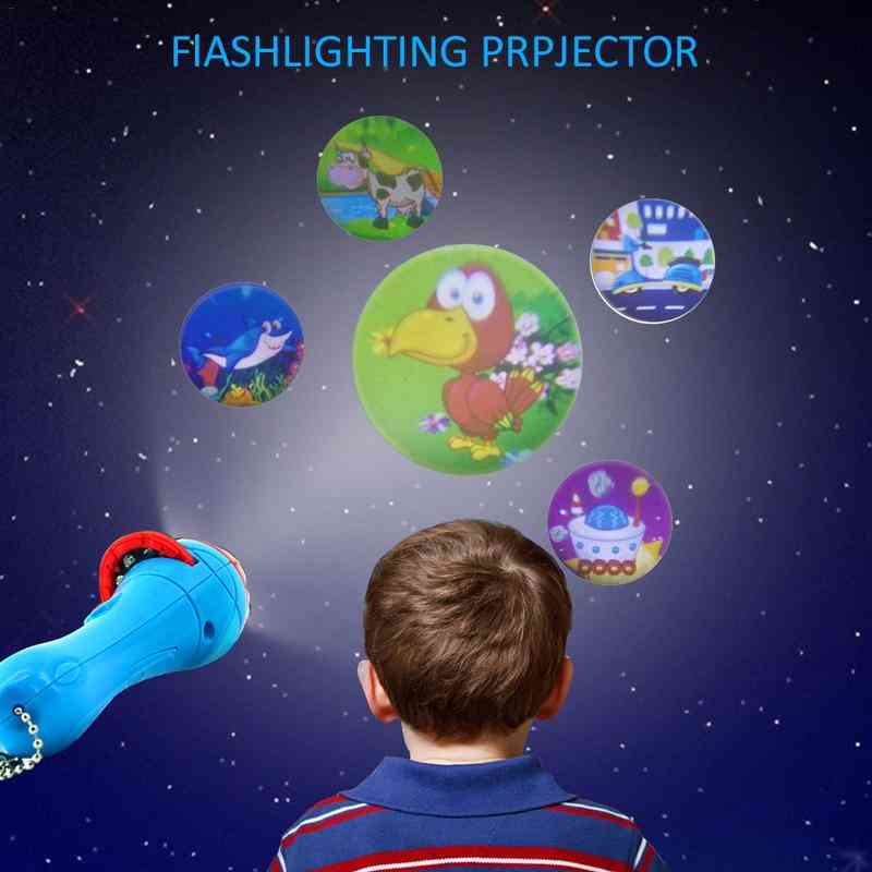 Elemlámpás projektor csúszdákkal ágyneműhöz - korai oktatási játék gyerekeknek