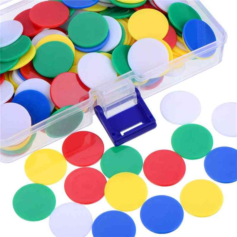 100 Pieces/bag Transparent Plastic Coin - Educational Match Early Learning Kids