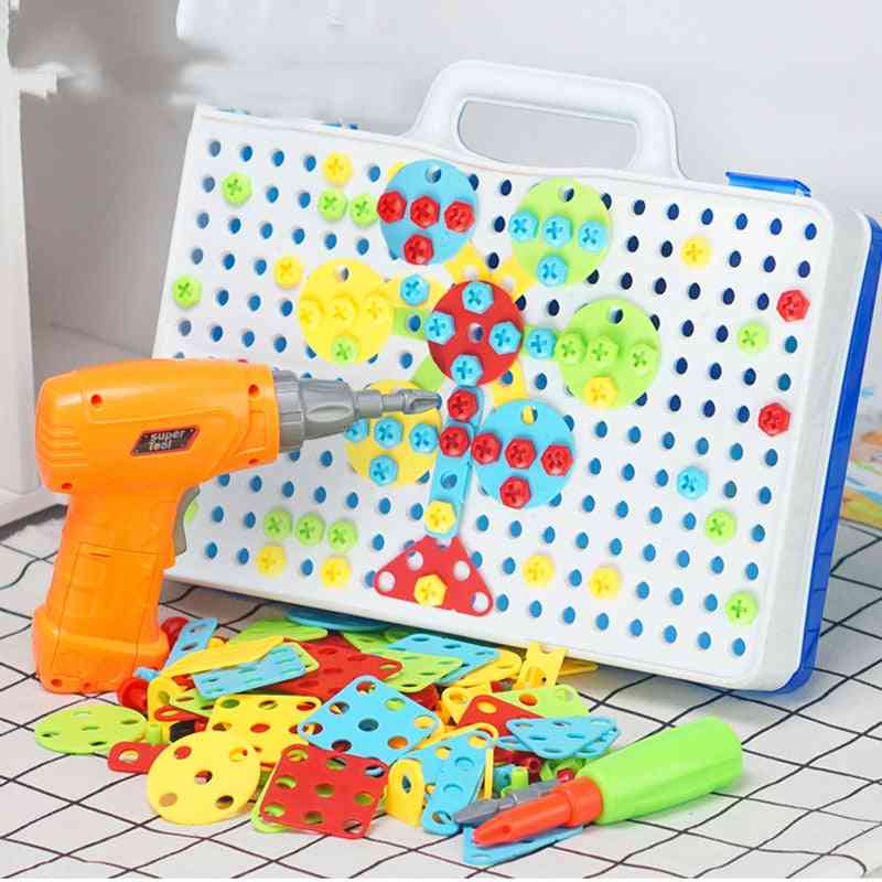 Dzieci diy nakrętki i śruby modele zestaw śruba odkręcić, wkładka montessori klocki konstrukcyjne kształt cegły pasujące zabawki do gier (jak na zdjęciu) -