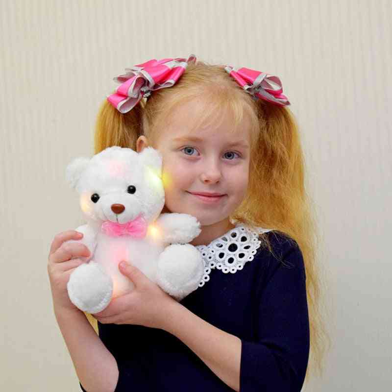 детски плюшени плюшени играчки- прекрасни мечета цветна светеща мечка за бебета момичета