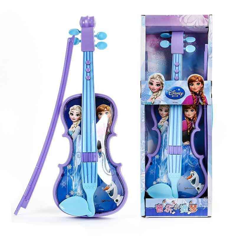 Disney frozen princess violino strumento musicale genuino violino chitarra martello di sabbia educazione strumenti musicali per bambini giocattolo
