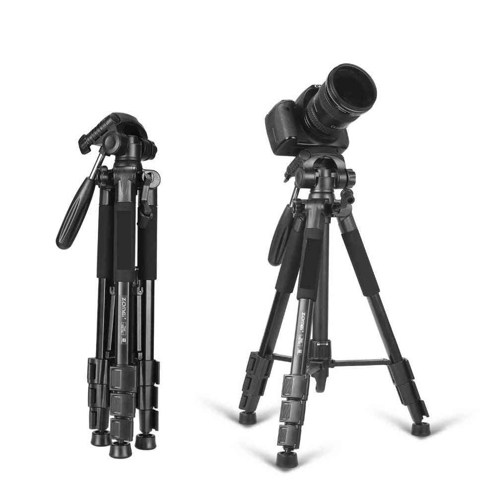 Treppiede z666 fotocamera da viaggio professionale-portatile in alluminio, supporto per treppiede con testa panoramica per fotocamera canon / dslr - nero