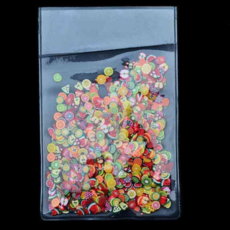 1000st frukt skivor tillsats för nail art slime - frukt charm fyllmedel för diy slime lizun dekoration leksak - alla blandade skivor