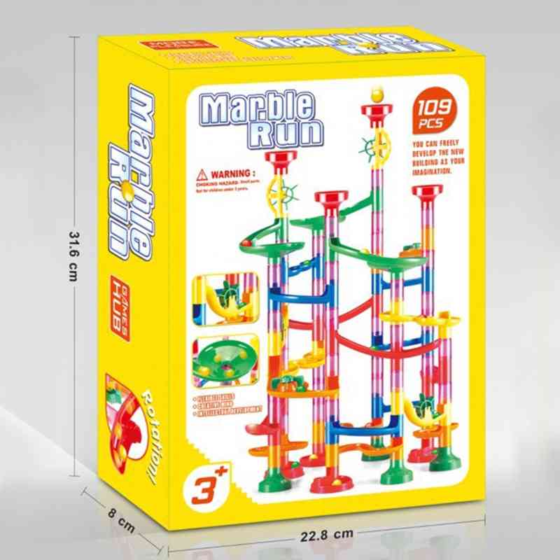 105/109 stück set- diy marmorkonstruktion rennbahn bausteine kinder labyrinth ball roll spielzeug weihnachtsgeschenk - 01
