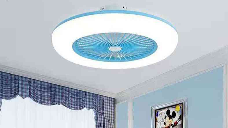 Modern Ultra-thin Bladeless Ceiling Fan With Light For Restaurant, Bedroom