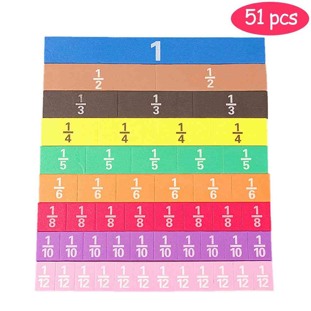 Magnetic Rainbow Fraction Tiles Early Educational Math Kids Learning Educational Toy - Montessori Kids Math Toy (multicolor)