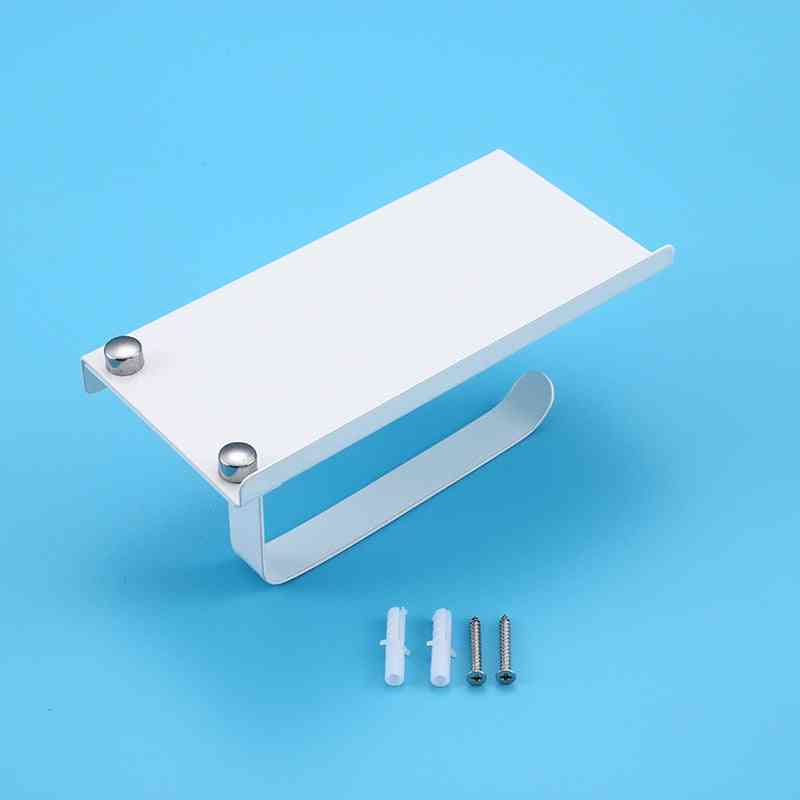 Stainless Steel, Wall Mount Toilet Paper Holder With Phone Shelf