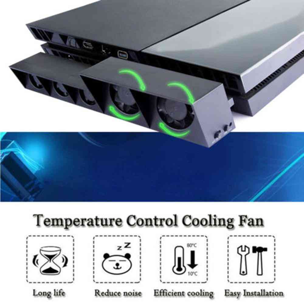 Cooling Fan, Smart Thermostat For Ps4 Consol With Charging Cable