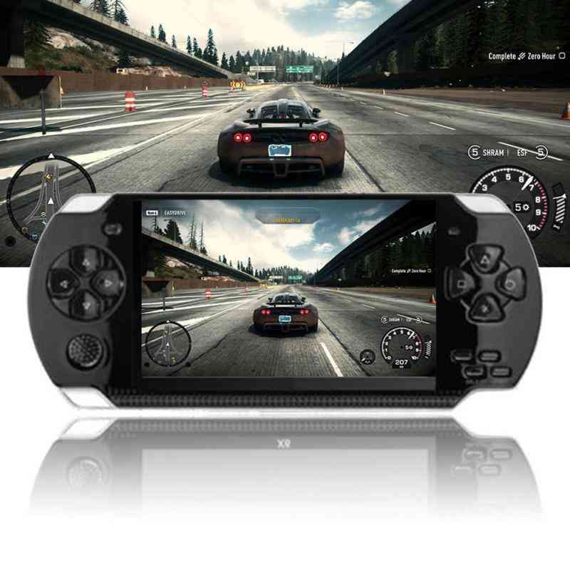 Handhållen spelkonsol 4,3 tums 8g enkel manövreringsskärm mp3 mp4 mp5-spelare stöd för PSP-spel, kamera, video, e-bok - svart