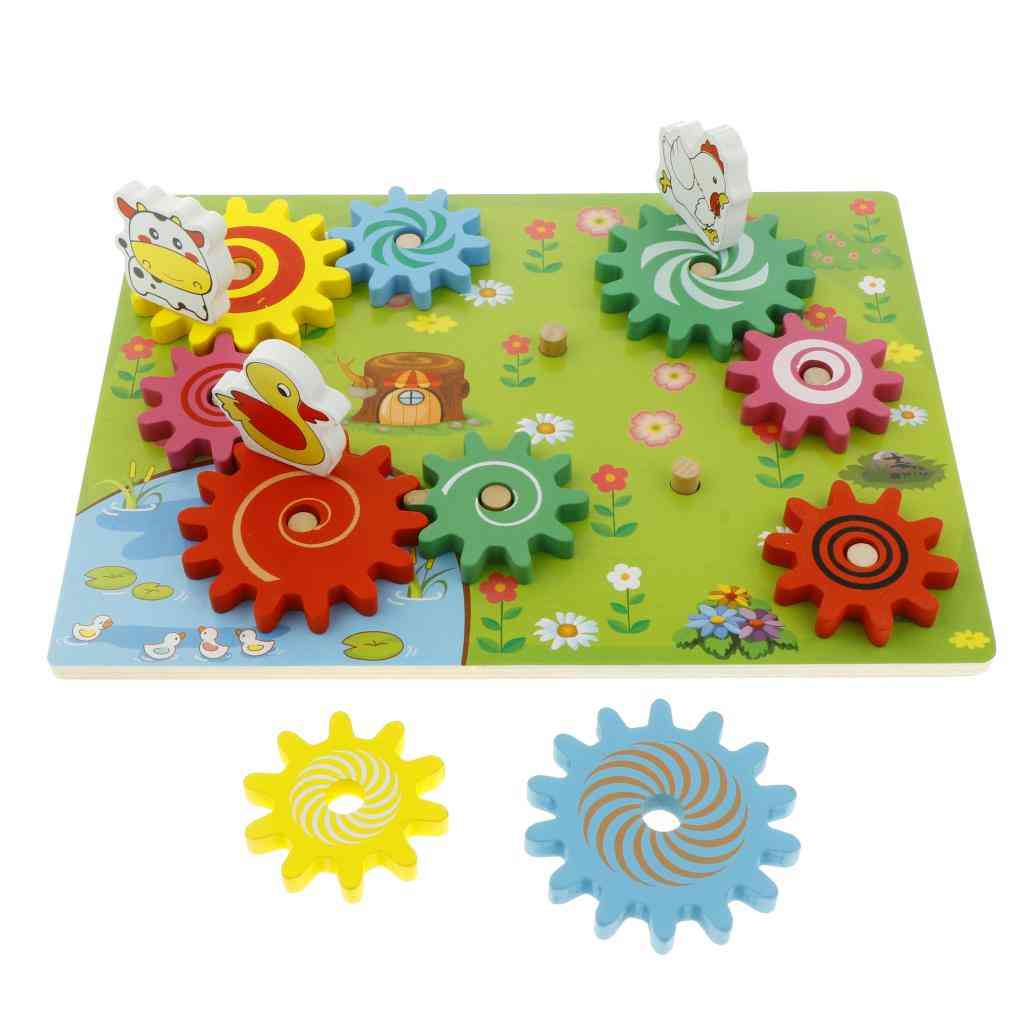 Baustein Zahnräder Puzzle Steine Lernspiel für Kinder -