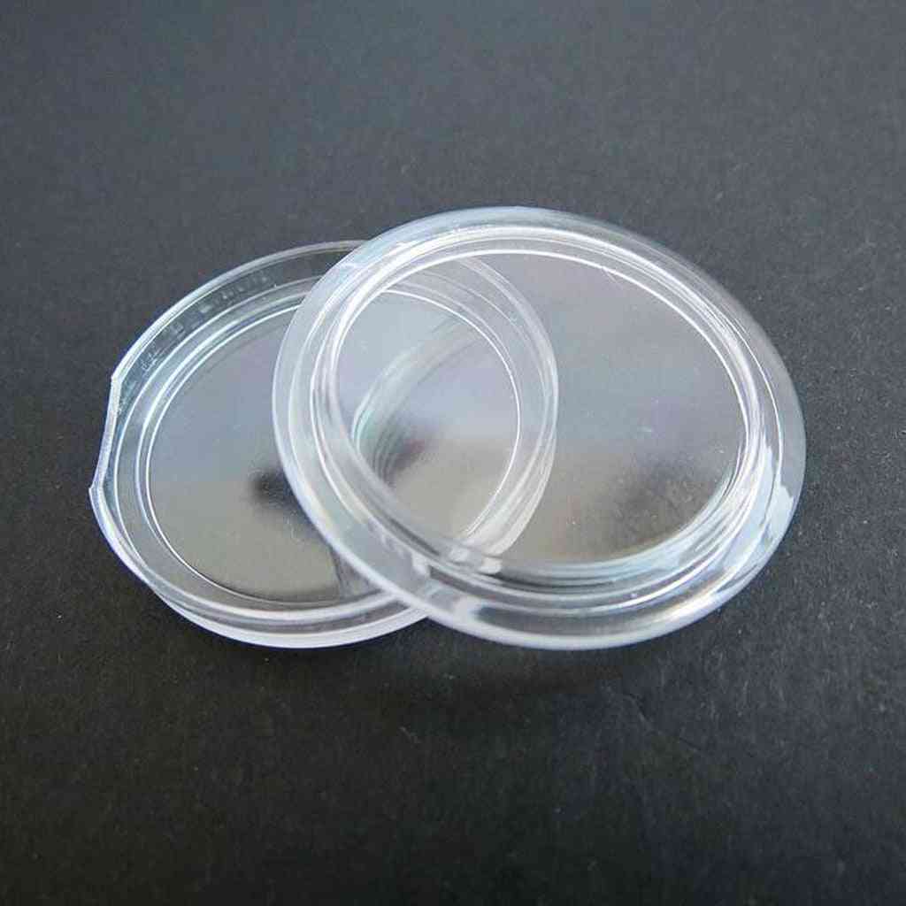 100x 21mm rund aufgetragen durchsichtige runde Kunststoff-Aufbewahrungskapseln Display-Münzkassette für Münzsammelwerkzeug -