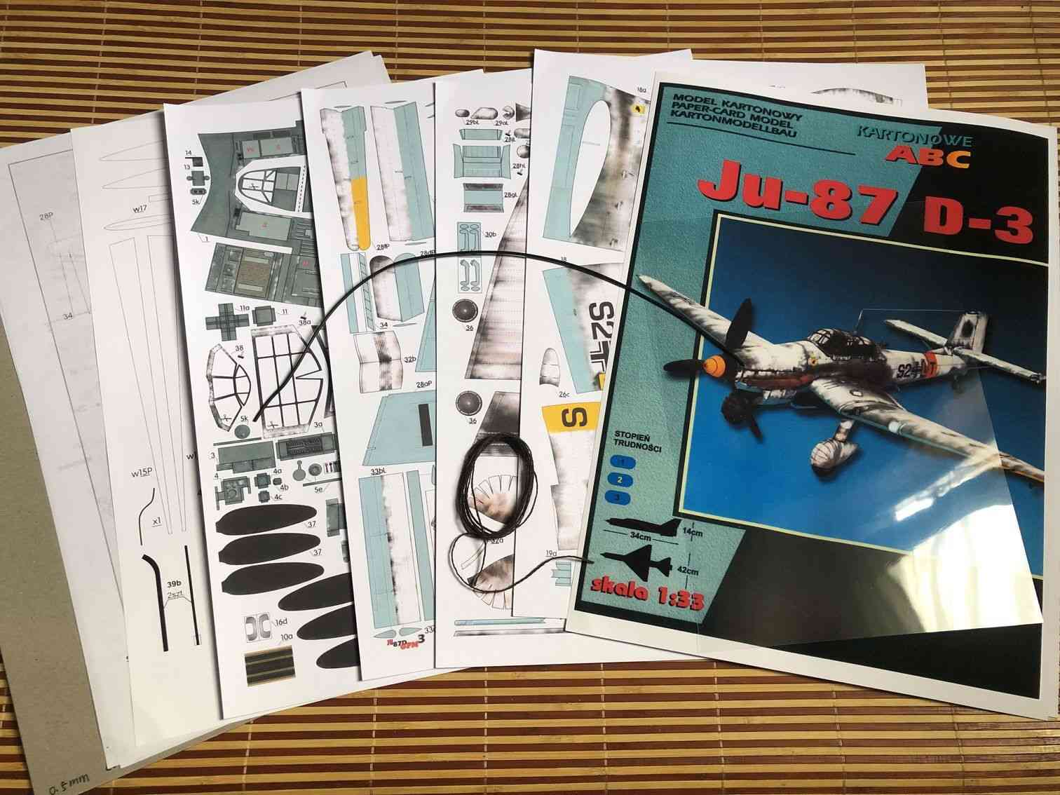 Stuka Dive Bomber DIY 3D Paper Card Model Building Sets - Military Model Construction Toys -