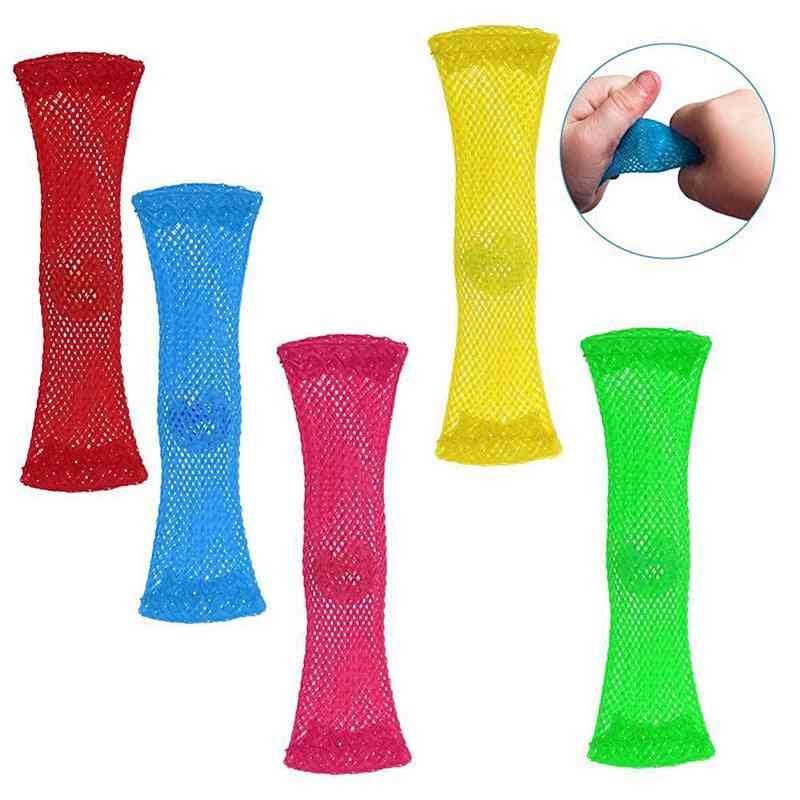 Woven Mesh Tube With Marbles Ball-autism Anxiety Therapy, Stress Relief Hand Fidget Toy