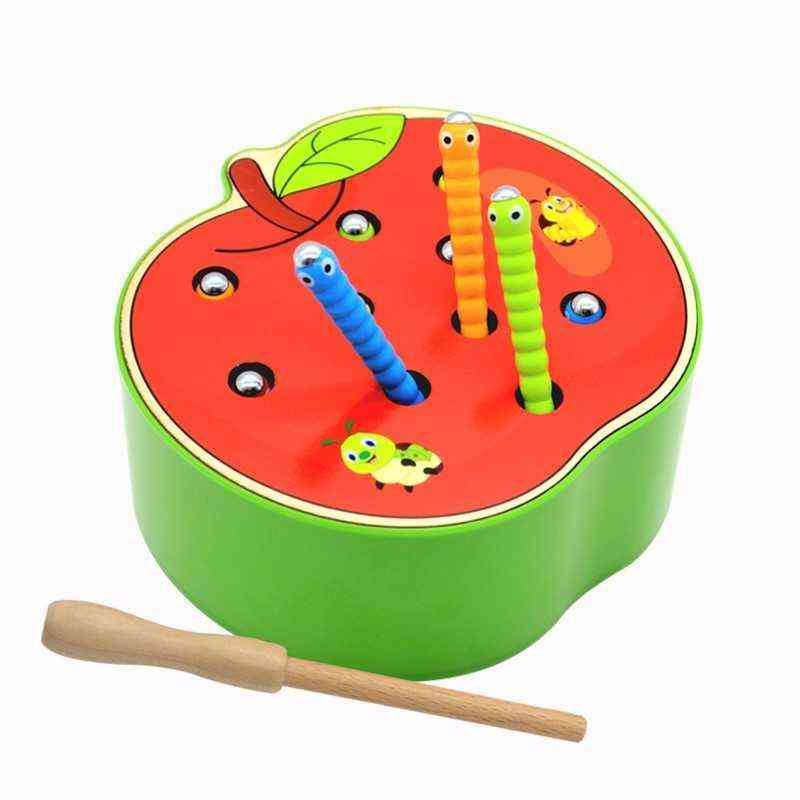3d zagonetka rano djetinjstvo edukativna - uhvatite crva igra kognitivna magnetska jagoda jabuka