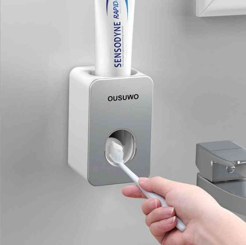 Wall Mount Automatic Toothpaste Dispenser - Dustproof Toothbrush Holder