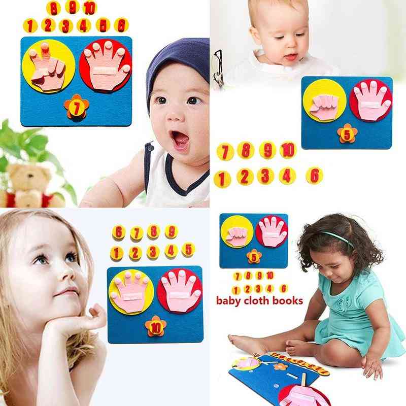 Giocattolo matematico montessori sussidi didattici - forma della mano intelligenza scuola materna tessuto tessuto giocattoli educativi per l'apprendimento precoce - a-193
