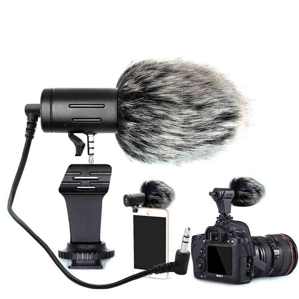 Microfoon mini draagbare 3,5 mm condensator, videocamera met mof voor iphone / samsung -