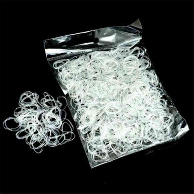 1000stk pakke gennemsigtig hår elastisk reb gummibånd til hestehale - holder tilbehør / hår styling værktøjer - gennemsigtig 2 pakker